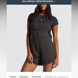 NWT billabong, wild pursuit overalls